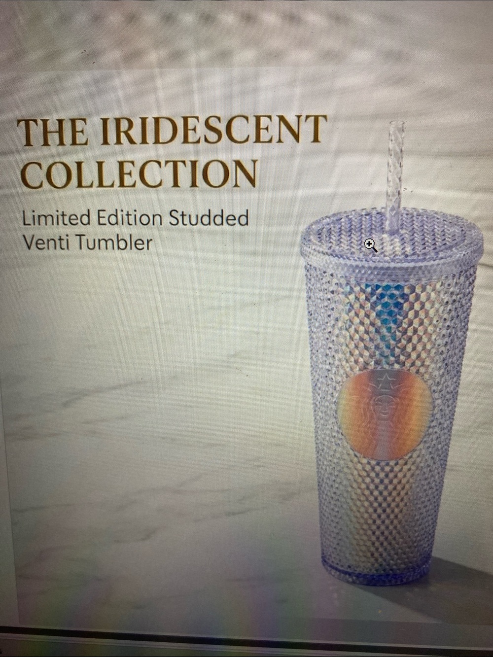 Starbucks 2023 Unicorn Iridescent Studded Venti Tumbler 24oz Limited Edition